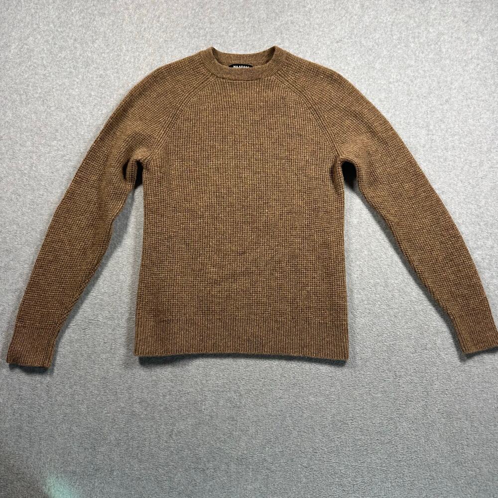 Naadam Cashmere Crewneck Waffle Sweater Brown Size Small